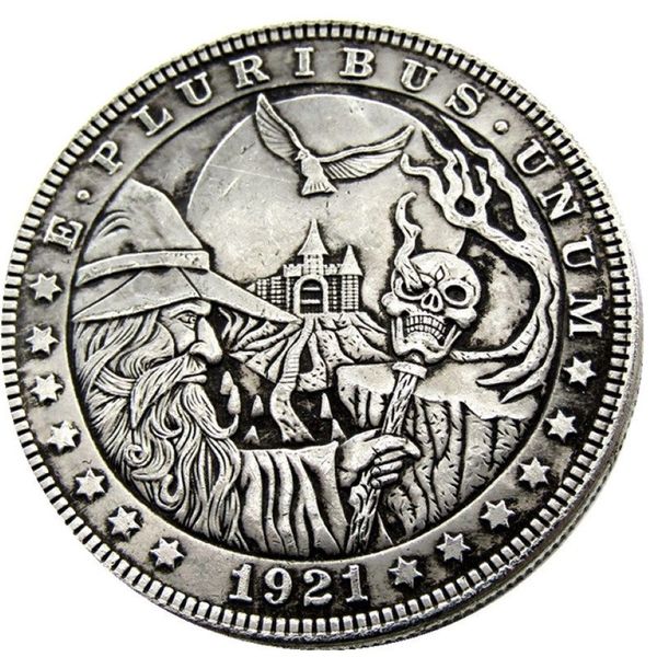 HB34 Hobo Morgan Dollar Skull Zombie Copia Monedas Monedas de latón Adornos de decoración del hogar Accesorios265c