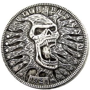 HB36 Hobo Morgan Dollar crâne zombie squelette copie pièces de monnaie en laiton artisanat ornements décoration de la maison accessoires 304b