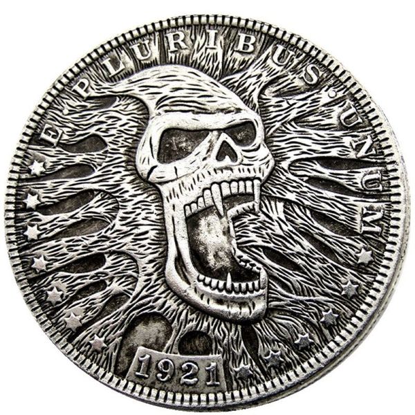 HB36 Hobo dólar Morgan calavera zombie esqueleto copia monedas adornos artesanales de latón accesorios de decoración del hogar 261a