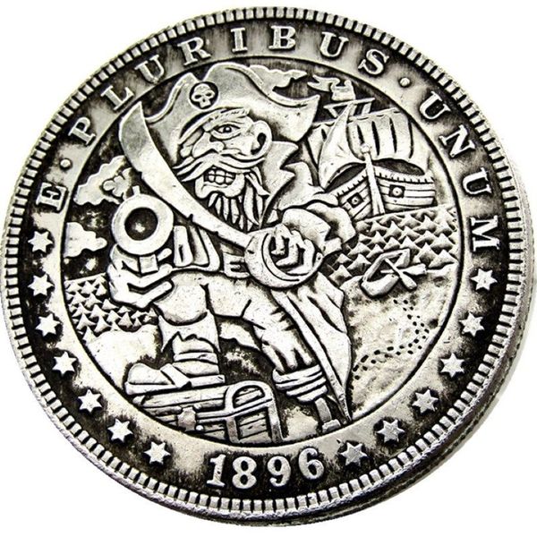 HB45 Hobo dólar Morgan calavera zombie esqueleto copia monedas adornos artesanales de latón accesorios de decoración del hogar 225U