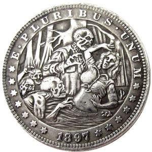 HB61 Hobo Morgan Dollar crâne zombie squelette copie pièces de monnaie en laiton artisanat ornements décoration de la maison accessoires 2128