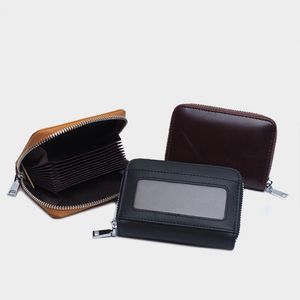 HBP 13 Hight Quality Fashion Men Women Real Leather Credit Card Holder Bus Card Case Coin Purse Mini Wallet243R