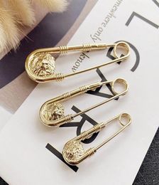 HBP 1 PC ALEAY DOBLE LION CABEZO PIN Fashion Diy Safety Pins Women Women Close Artefact Men Jacket Decoration Joyería 6074095