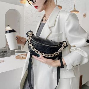 HBP 2021 Lujos para mujer Fanny Pack Bolsa de cintura de alta calidad Cadena gruesa Hombro Crossbody Bolsas de pecho Cinturón femenino Monedero Diseñador Tendencia Bolso