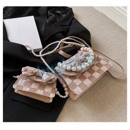 HBP 2022 nouveau sac à bandoulière unique chaîne de perles bandoulière nœud papillon femmes petits sacs carrés Shopping portefeuille porte-carte