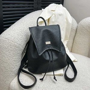 HBP 2024 moda Retro Simple mochila de cuero PU para mujeres bolsos de hombro niñas mochilas de viaje de Color sólido