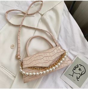 HBP 6 kleuren witte parel okselzak Baguette handtassen 2021 nieuwste mode schattige golfsteen patroon stevige kleur one-shoulder messenger handtas