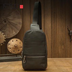 HBP AETOO handgemaakte lederen borstzak, mode casual heren schoudertas, lederen trendy messenger bag