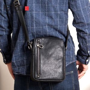 HBP AETOO Littérature et Art pour Hommes Sac à Bandoulière RETRO Top Cuir Sac à Bandoulière en Cuir pour Hommes Petit Sac à Bandoulière