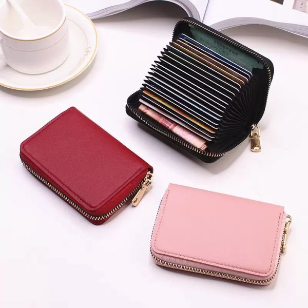 HBP Business Card Holder Wallet Mujer / hombre Negro / rosa / púrpura / azul / amarillo / gris / rojo Bank / ID / Credit Card Holders 20 Bits Cards Wallets Case Muchos colores