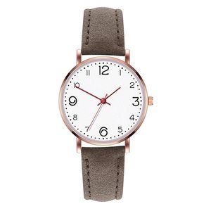 HBP Classic Ladies Watches Casual Business Watch lederen band gemakkelijk te lezen Digital Dial Quartz Movement Elektronische polshorloges