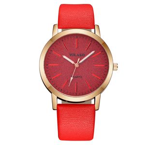 HBP Classic Quartz Watch Ultra-Dino Dial Red Leather Strap Store Designer Watches de acero inoxidable Bisel Casual Business Wallwatch Gift Wadies Wall Wallwatch