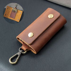 HBP Crazy Horse Skin Casual Key Bag Heren Taille Hanging True Head Layer Cowhide Zero Wallet Car Multi Functional Keychain