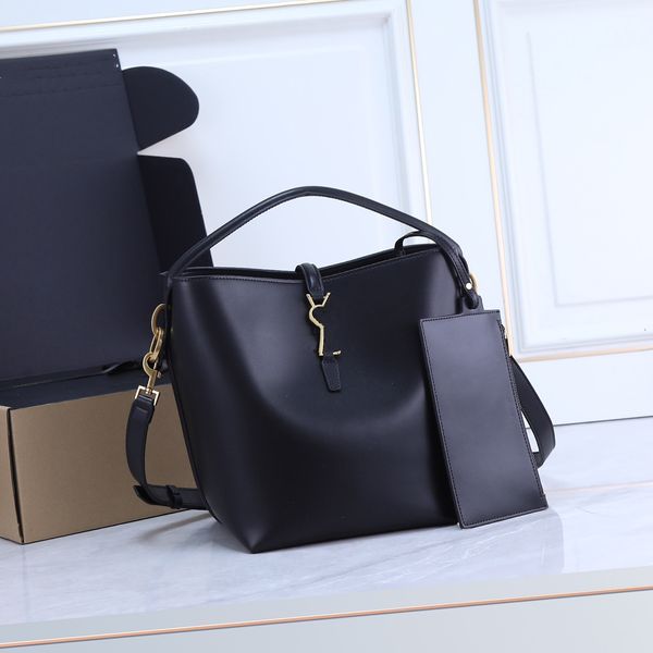 Bolso de axila de alta calidad Bolso de noche de piel de vaca Bolsos cruzados de diseñador de lujo Bolsos de hombro para mujer LE 5A7 Bolsos de cubo de compras con carteras embrague de vagabundo para mujer