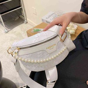 HBP sac à bandoulière élégant Floral toile taille pour femmes 2022 élégant perles perles emballage femme Fanny Pack large bande 220727