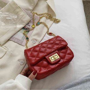 HBP Crossbody Bag Luxury Diamond Grid Chain For Women PU Leer vrouwelijke schouder dames kleine portemonnees en handtassen merk 220727