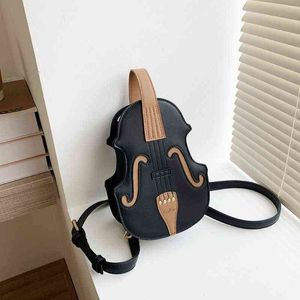 Bolso bandolera HBP con forma de violín, bolsos de mensajero, mochilas pequeñas de cuero para mujer, hilo de coser creativo para mujer, hombro a la moda para mujer 220727