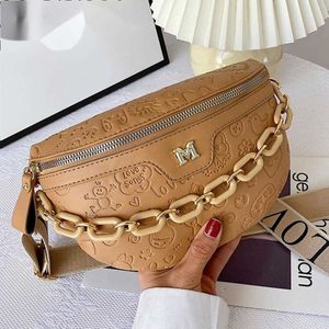 HBP Crossbody Bags Evening Bag Designer Print Leather Lederen Dames Taille Trend Fanny Pack Schouder Lady Chain Small Chest Brand Portes 220811