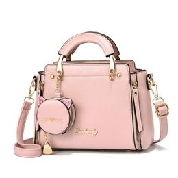 HBP schattige handtassen portemonnees bakken zakken dames portefeuilles mode handtas tas pu schoudertas roze kleur feminina