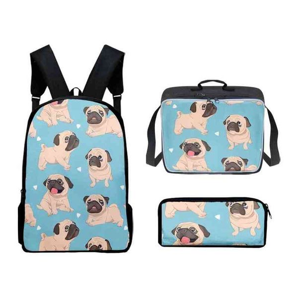 HBP Patrón de perro Mochila Bolsa de lápiz Satchel Almuerzo Bolsa de aislamiento Fácil de llevar Bolsa de picnic de arroz Tela Oxford 220804