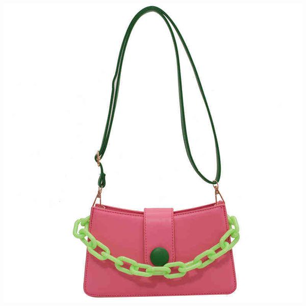 Sacs de soirée HBP Chaîne de couleurs de bonbons sacs à main mignons 2022 créateur de mode petit cuir en cuir féminin épaule crossbody sling sac 220608