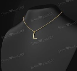 HBP Fashion Luxury Version coréenne Simple Micro Micro Inlaid Zircon L Collier de lettres Net Red Red Poly Volyle039s Love Clicle8975207