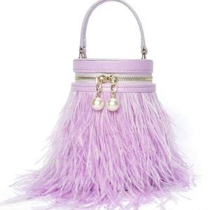 HBP Fashion Autruche sac fourre-tout pour femmes Designer Winter Luxury Vintage Handbag Feather Backet Back Party Handsbag 220809 314K