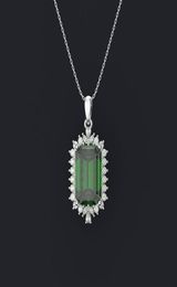 HBP Fashion Shi Pei Imitation Emerald Pendant Women039S Square Zircon 10 14 Tide Copled Plated Platinum Collier312L7023555