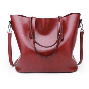 HBP Bolso de hombro de moda Bolso de mano versátil Bolso de cuero de cera de aceite de color sólido informal para exteriores