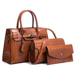 HBP Fashion Women's Bag Crocodile Handtas Trend Straddle Bag grote capaciteit grensoverschrijdende driedelige set Mother Bags