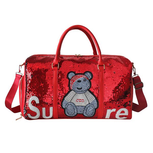 HBP Mode Sac à main pour femme Pu Sequin Cub Décoloré Grande capacité Yoga Fourre-tout Sac Gitness Sac de voyage Femmes Sacs polochons