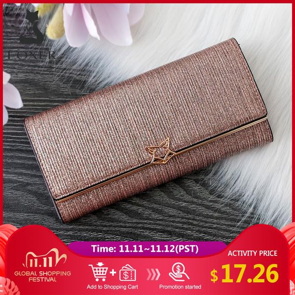 HBP Foxer Brand Femmes Split Cuir portefeuilles Femelle Crochez Fashion Coins Carte Holder Luxury Pourse For Ladies Women's Long 2370