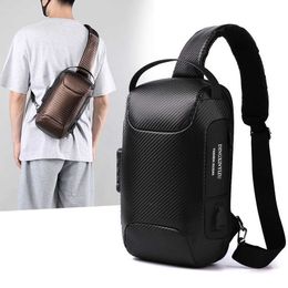 HBP HBP Trendy functionele sport nieuwe locomotief borsttas heren waterdichte schoudertassen business messenger bag usb antidiefstal