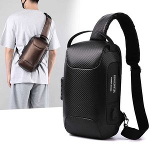 HBP HBPTrendy deportes funcionales nueva locomotora bolsa de pecho hombres impermeables bolsos de hombro bolsa de mensajero de negocios usb antirrobo