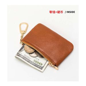Capa de la cabeza de HBP Mini billetera ultra delgada, bolsa de monedas de llavero minimalista de mujeres, cremallera de cuero suave billetera cero