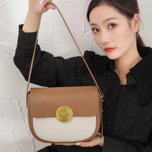 HBP sac de selle en cuir 2022 dames sacs à bandoulière Design polyvalent bandoulière contraste couleur sac à main