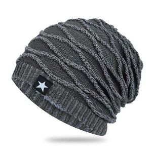 HBP HBP Men's Winter Laine en peluche couvertures chaudes tricotées, Headcaps extérieurs, chapeaux à empiler, transfrontalière