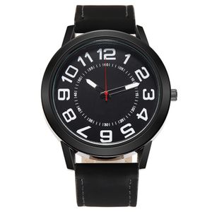 HBP Mens horloges lederen band gemakkelijk te lezen Arabische cijfers Dial Quartz Movement Men Sport Casual polshorloges Montres de Luxe