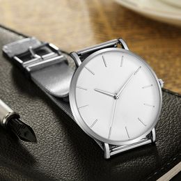 HBP Mens horloges luxe roestvrijstalen ultradunne mesh-riem elektronische heren polshorloges Quartz Movement Business Watch Montres de Luxe