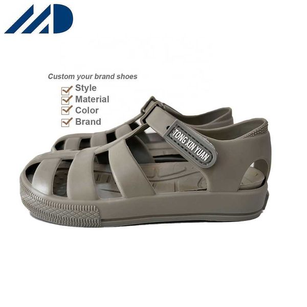 HBP Non-Brand 2024 Diseño de fábrica Niños Zapatos de calzado de cristal unisex Suela de EVA multicolor Niños Niña Sandalias de gladiador de gelatina plana