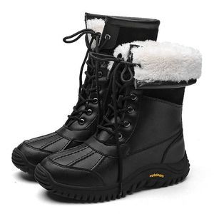 HBP Chaussures de neige décontractées antidérapantes, respirantes, résistantes à l'usure, confortables, montantes, en peluche, épaisses, chaudes, imperméables, pour femmes