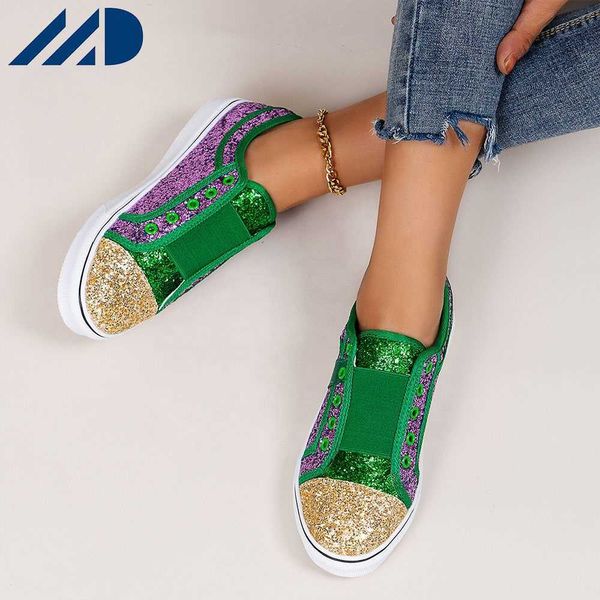 HBP Non-Marque Meilleures Ventes Femmes Nouvelle Mode Glittering Casual Chaussures Bout Rond Paillettes Ventiler Baskets