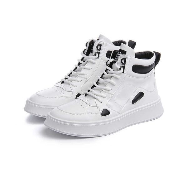 HBP Non-Brand Casual High Top Zapatillas de deporte de estilo blanco liso para caminar para hombres Zapatos nuevos y elegantes de moda