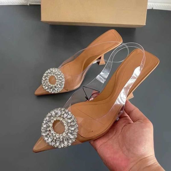 HBP Non-Brand Chaussures Talon Transparente Chaussures Vendeur Pearl Pencil Clear Transparent Mule Talons pour Femmes