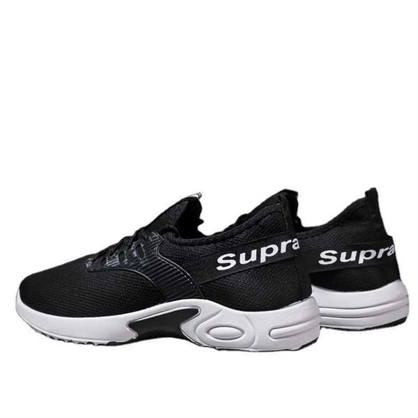 HBP Non-Marque pas cher maille noire plat léger fabriqué en Chine nouveaux hommes chaussures décontractées respirant sport chaussures de style de marche