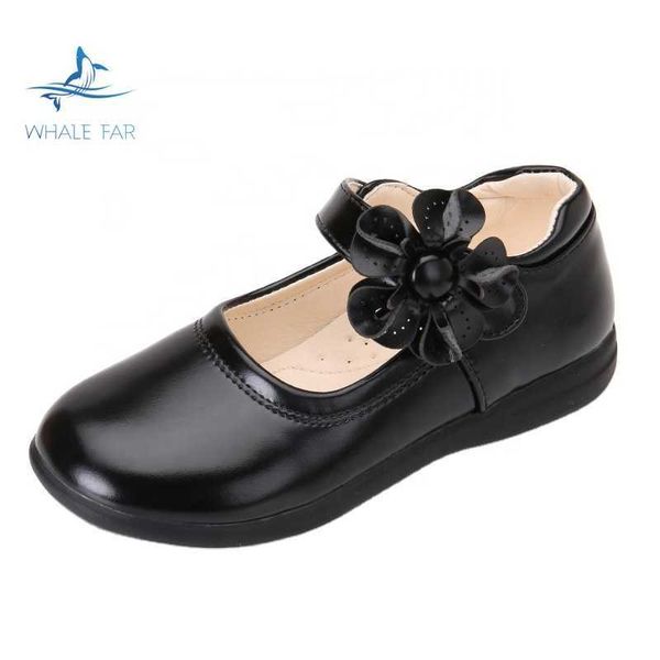 HBP Prix moins cher sans marque Prix d'usine Chine Gros enfants fille chaussures habillées école noir enfants Mary Jane Chaussures