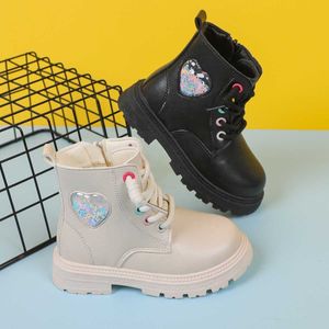 HBP Non-Brand Zapatos para niños Botas de Tobillo de Moda para niños de Invierno Zapatos británicos para bebés Botas con Bolsillos para niñas Botas de Nieve cálidas para niños pequeños