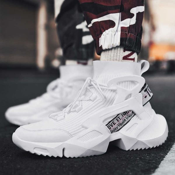 HBP Non-Marque Chunky High-top Hommes Baskets Rehaussent La Mode Hommes Chaussures Occasionnelles Automne Nouvelle Taille Plus Baskets Blanches Amortissant Chaussures De Tennis