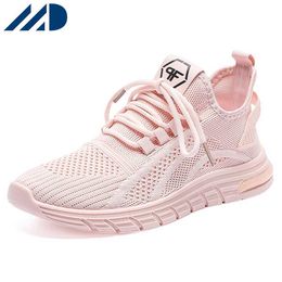 HBP Non-Brand Custom Flywoven Mesh Walking Style Woman Shoes Running Casual Fitness Walking Shoes