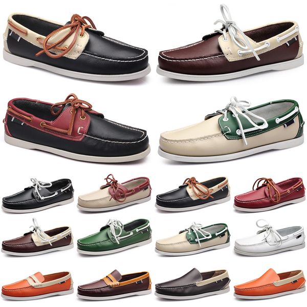 HBP Descuento sin marca Hombres de lujo Zapatos casuales Mocasines negros Resbalón plano al aire libre en zapatillas de deporte para hombre de moda Zapatillas de deporte Tamaño 40-45 Color42